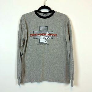 Polo Ralph Lauren vintage y2k sportsman  Gray Long Sleeve Tee